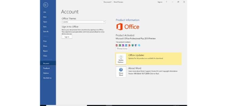 Microsoft Office 2019 key